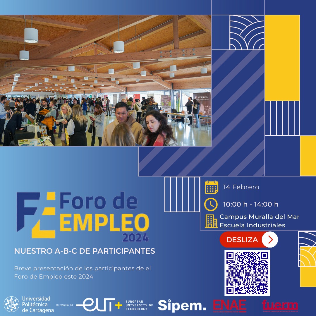 Ya queda menos.
Foro de Empleo UPCT-ENAE 2024 
eventos.upct.es/107890/detail/…