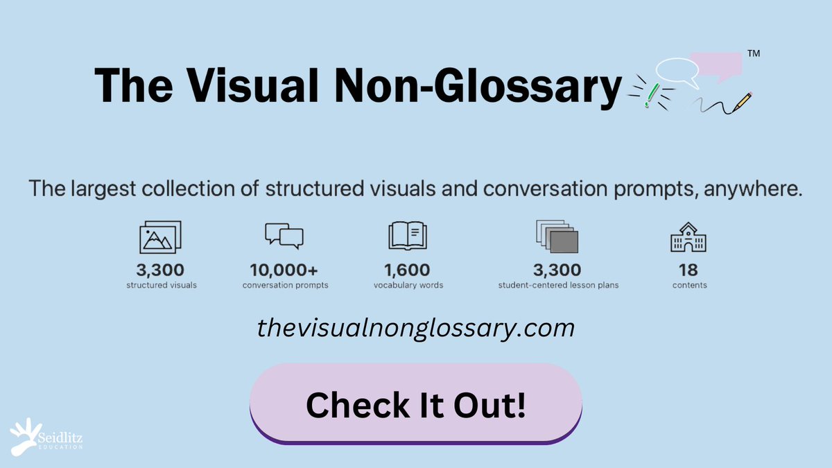 Ready to get your Ss excited about #AcademicLanguage? The #VisualNonGlossary is the largest collection of structured visuals and conversation prompts, anywhere. Check it out here. thevisualnonglossary.com/index.php#