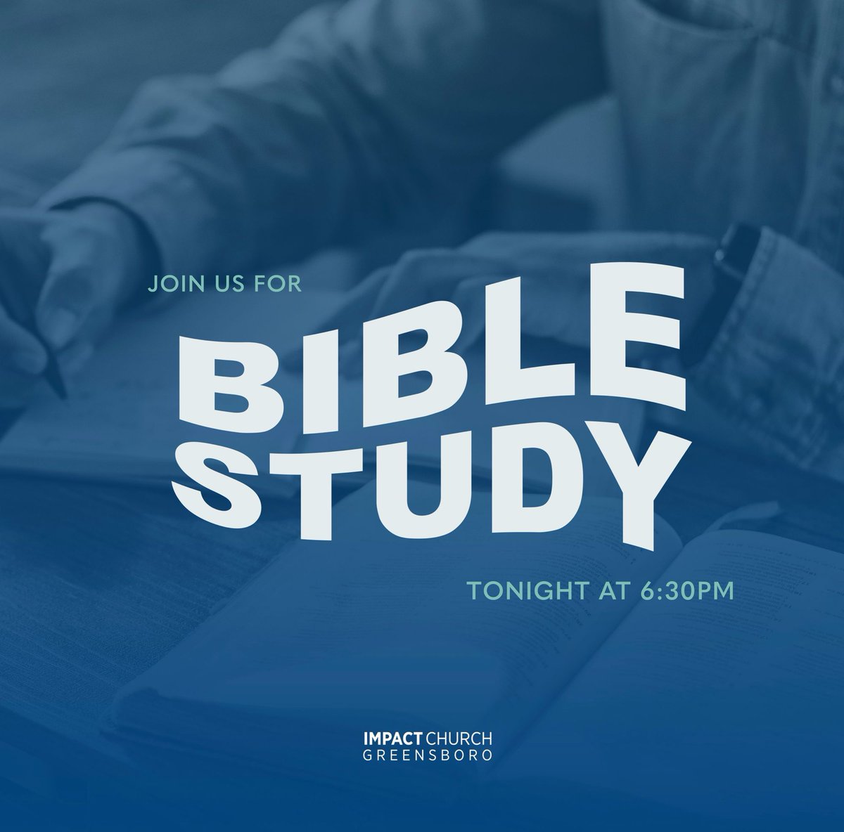 Join us tonight at 6:30 for Bible study as we spend time in God’s word! 

Youth and young adults will meet in the sanctuary and adults meet in the fellowship hall. We can’t wait to spend some time in the word together! 

#impactgso #biblestudy #greensboronc