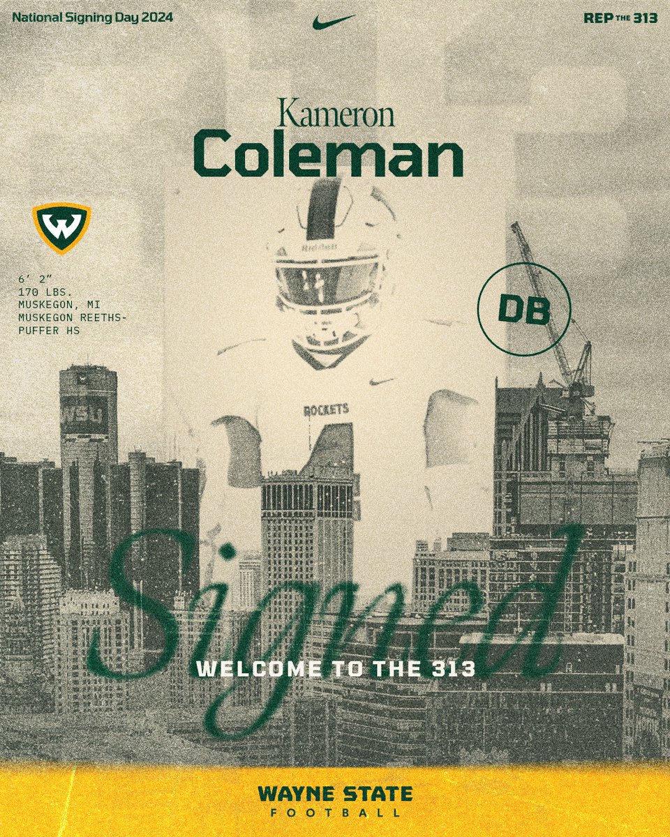 WSUWarriorFB's tweet photo. 231 -> 313 Welcome Kameron @ColemanKam4  

#REPthe313 https://t.co/aS2kRVyu7S