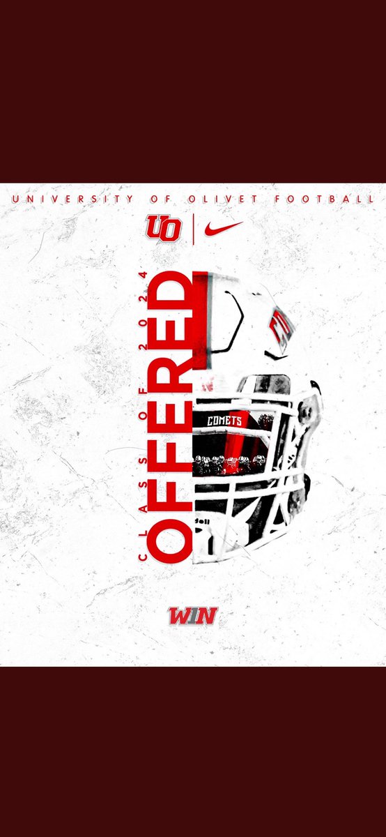Glad to receive a roster spot from the University Of Olivet! Thank you <a href="/UOlivetfootball/">The University of Olivet Football</a> <a href="/CoachHunt97/">Dylan Hunt</a>  and staff for the opportunity!