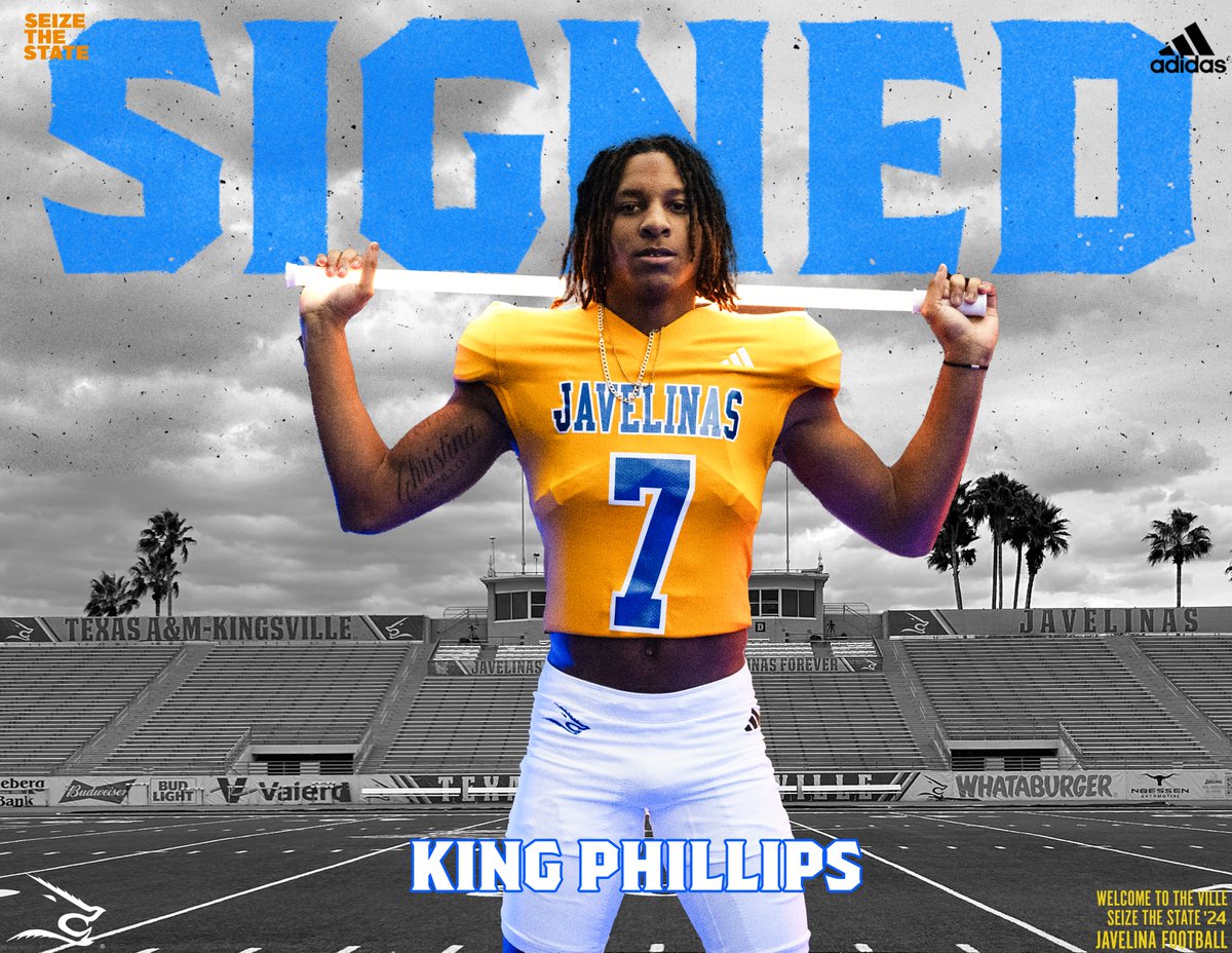 TAMUK Javelina Football (@javelinafb) on Twitter photo "...An elite athlete who can go up and get the ball on anybody he lines up against. Can't wait to see him make plays in blue and gold!"
A WR out of Deer Park HS, welcome <a href="/KINGOVERLOOKED/">King Phillips</a> to the 'Ville!
#LosHogs🐗 x #SeizeTheState⛓️ "...An elite athlete who can go up and get the ball on anybody he lines up against. Can't wait to see him make plays in blue and gold!"
A WR out of Deer Park HS, welcome <a href="/KINGOVERLOOKED/">King Phillips</a> to the 'Ville!
#LosHogs🐗 x #SeizeTheState⛓️
