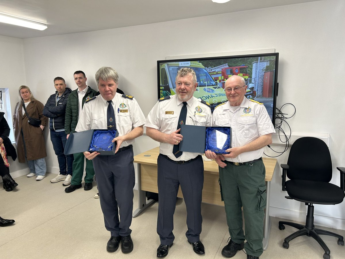 clarkedave's tweet photo. It was with a mix of great pleasure &amp; a degree of  sadness that we came together to wish Paramedic Supervisors Paul Butcher &amp; Joe O’Gorman long &amp; happy retirements after tremendous  service to the people of Sth Dublin and Nth Wicklow. Big boots for the next generation to fill. https://t.co/YcN5lntbNo