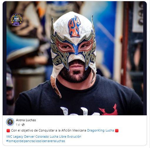 Gracias a Arena Luchas por la cobertura.
DragonKing Campeón Crucero IWC Legacy Denver Colorado
m.facebook.com/story.php?stor…

Estamos evolucionando la Lucha Libre.
🇨🇷🇲🇽🇺🇸
#iwclegacy
#evolutionwrestlingevents
#evolucionsinmiedo