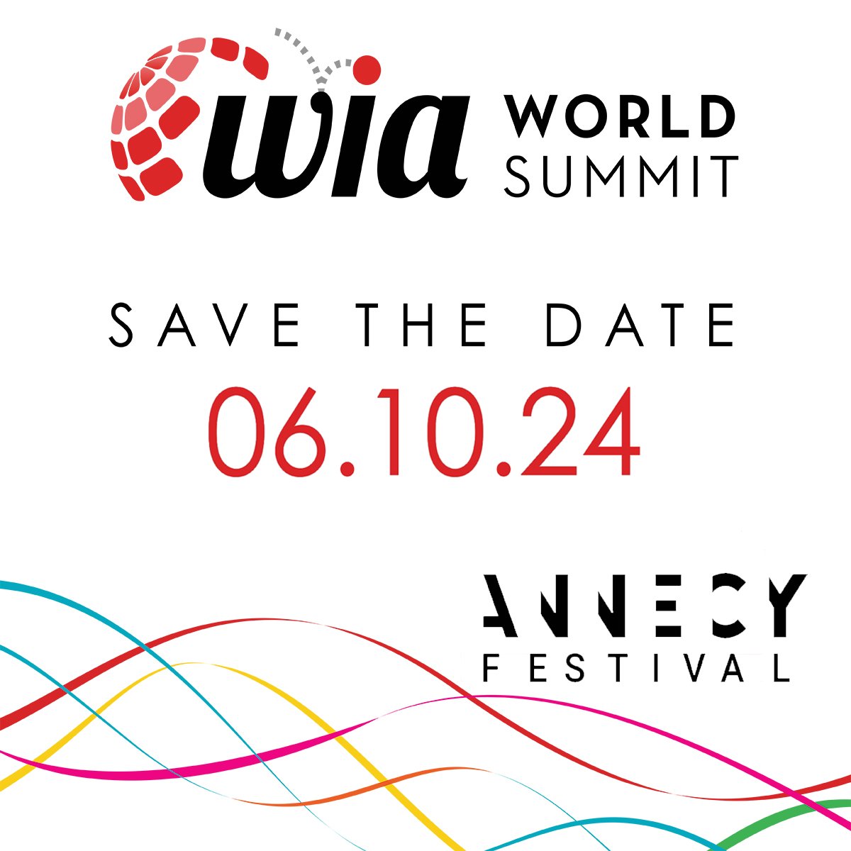 🗓 MARK YOUR CALENDARS 🗓 WIA is returning to @annecyfestival on Monday, June 10, 2024 for our 8th World Summit! Stay tuned for more information about our theme, panels and special guests.