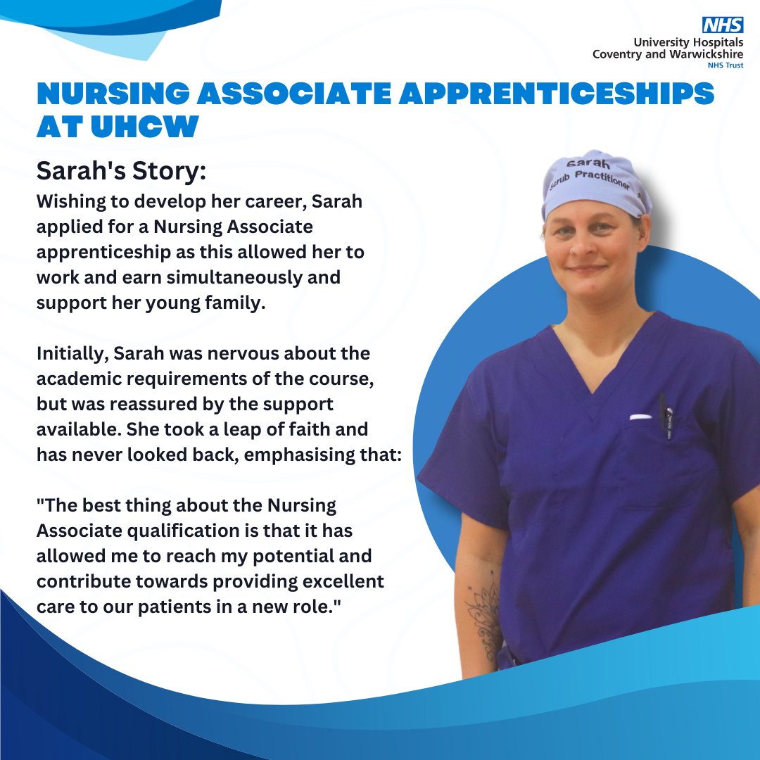 Sarah wanted to develop in her career, read about the path Sarah took to gain the Nursing Associate qualification #NAW2024