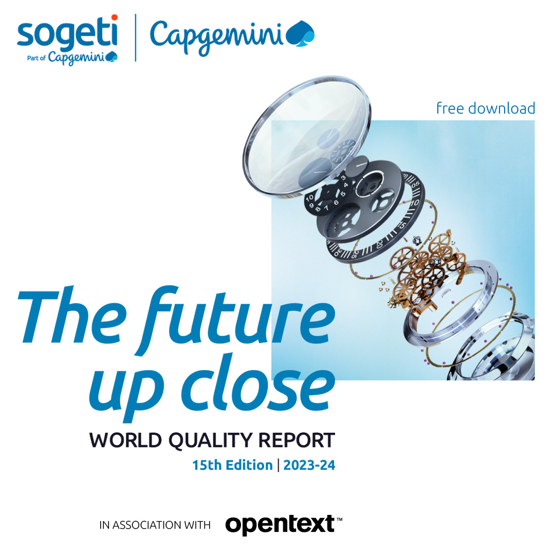📑 | Ladda ner den 15:e upplagan av #WorldQualityReport, som vi på #Sogeti tagit fram tillsammans med #Capgemini och #OpenText – vilken är branschens hittills största forskningsstudie inom #test och #kvalitetssäkring. Ladda ner här: sogeti.se/wqr-2023-24