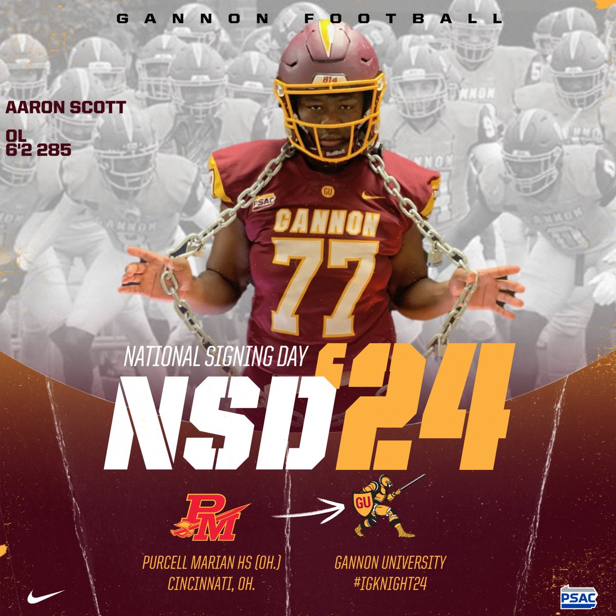 Welcome OL Aaron Scott to the Golden Knight Family! #igKNIGHT24 #NSD24