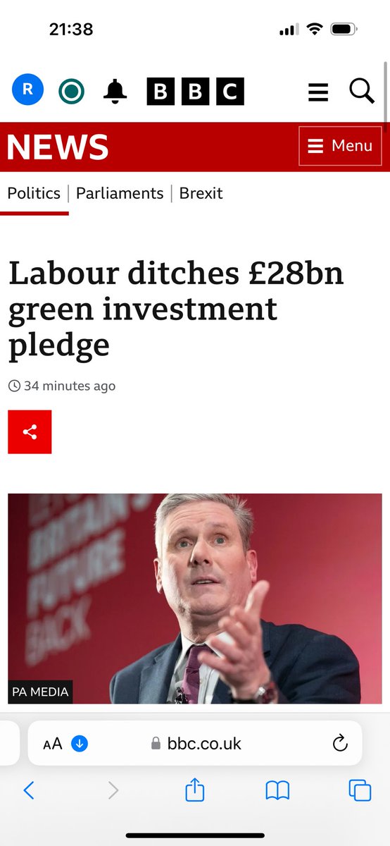 #MrFlipFlop #KeirStarmer #NeverLabour This clueless clown can’t create a single policy. This was his flagship and it’s sunk without trace. All #Labour have ever done is criticise. #GreenInvestment