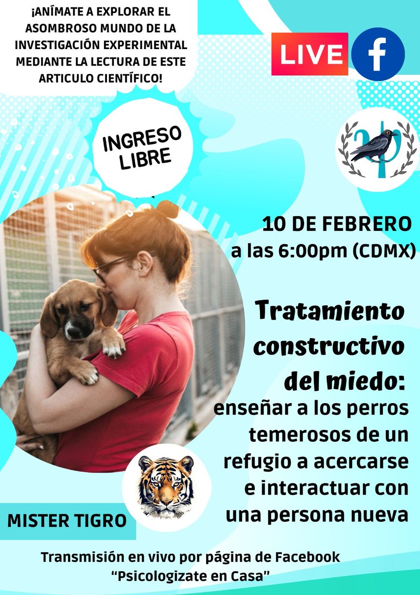 Los invitamos el sábado al siguiente Live! Chisme, ciencia, tecnología aplicada a perritos!
#psicotwitter #psicologia #perros #AEC #ABA