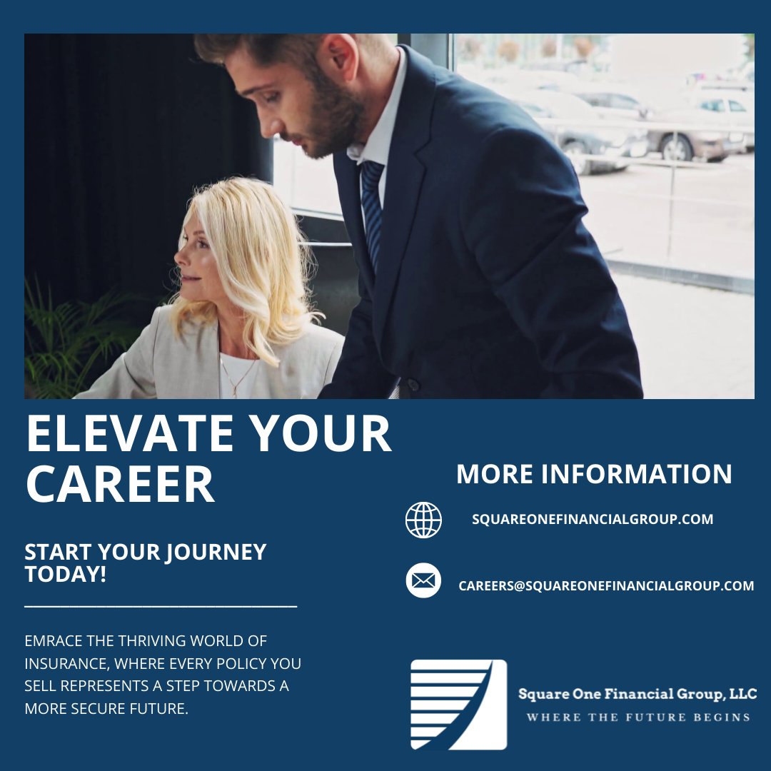 Square One Financial Group, LLC (@squareonefuture) on Twitter photo We are searching for agents in more than 31 states to meet our clients' needs. If you possess a compassionate and service-oriented mindset, we would be delighted to have a conversation with you.
inquire at careers@squareonefinancialgroup.com We are searching for agents in more than 31 states to meet our clients' needs. If you possess a compassionate and service-oriented mindset, we would be delighted to have a conversation with you.
inquire at careers@squareonefinancialgroup.com