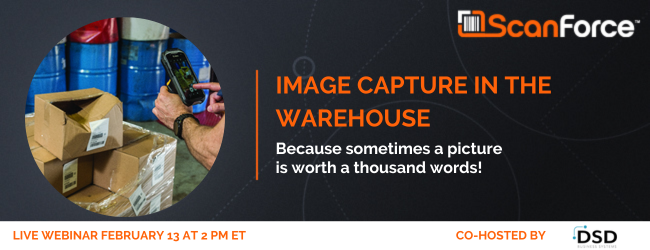 DSDinc's tweet image. Can&apos;t find that crucial shipment photo when you need it most? Join us on Tuesday, February 13th, for an exclusive look at ScanForce&apos;s Image Capture feature! This innovative solution is designed to integrate seamlessl... #InstaDocs, register.gotowebinar.com/register/85019… #ScanForce #ImageCapture