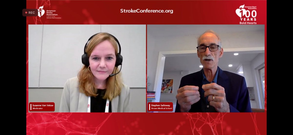 Meet the expert session on all #ARIA related question with Drs Stephen Salloway and @SusanneVanVeluw happening now. Check out the on demand if you missed it ! #ISC24 @AHAScience
