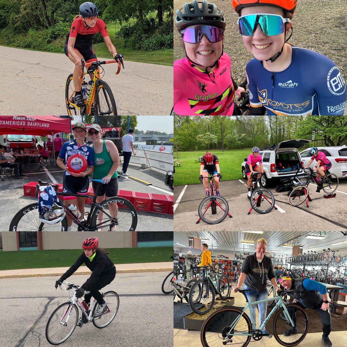 GryphonVelo's tweet photo. Too many to all fit one photo, but here’s to the awesome girls and women of GVR on #nationalgirlsandwomeninsportsday  @borahteamwear @recyclistbicycleco @jb_cycle_greenbay @defeet  @eatvafels @redeyebrewing @robinsonmetal #ClassicRenovations #DowntownAuto #Lester electric https://t.co/SxQUtz6tNb