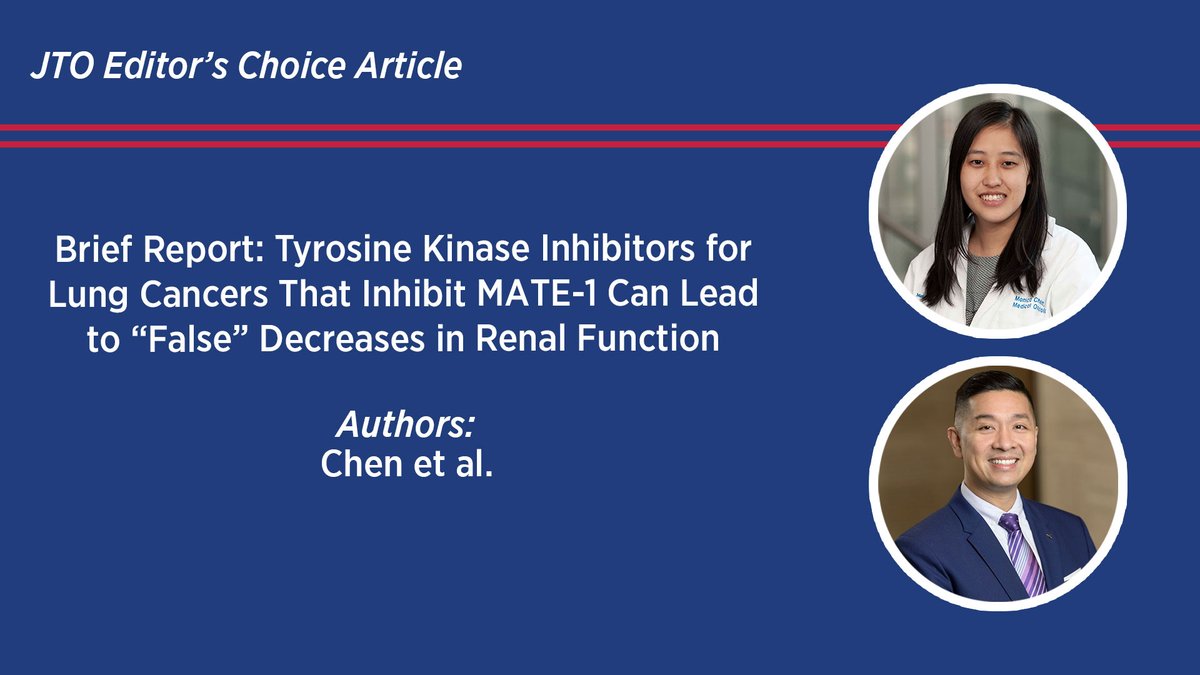 This article details a systematic analysis of MATE-1 inhibitor (MATEi)-treated patients to comprehensively characterize the phenomenon in which MATE-1 is also blocked by TKIs causing creatinine to be retained in the serum. Read more about the findings here.bit.ly/3OzNuq0
