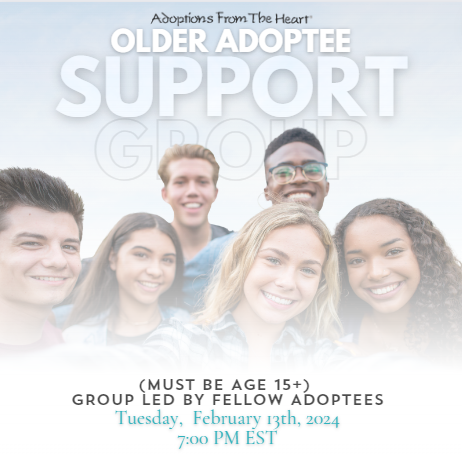 While we find that every journey is different, many adoptees experience similar feelings and ideas. Our support group promotes adoptees finding their own voice! 💜

February 13th, 2024 | 7:00 PM EST
(must be age 15+) - led by fellow adoptees
Register Here: us06web.zoom.us/meeting/regist…