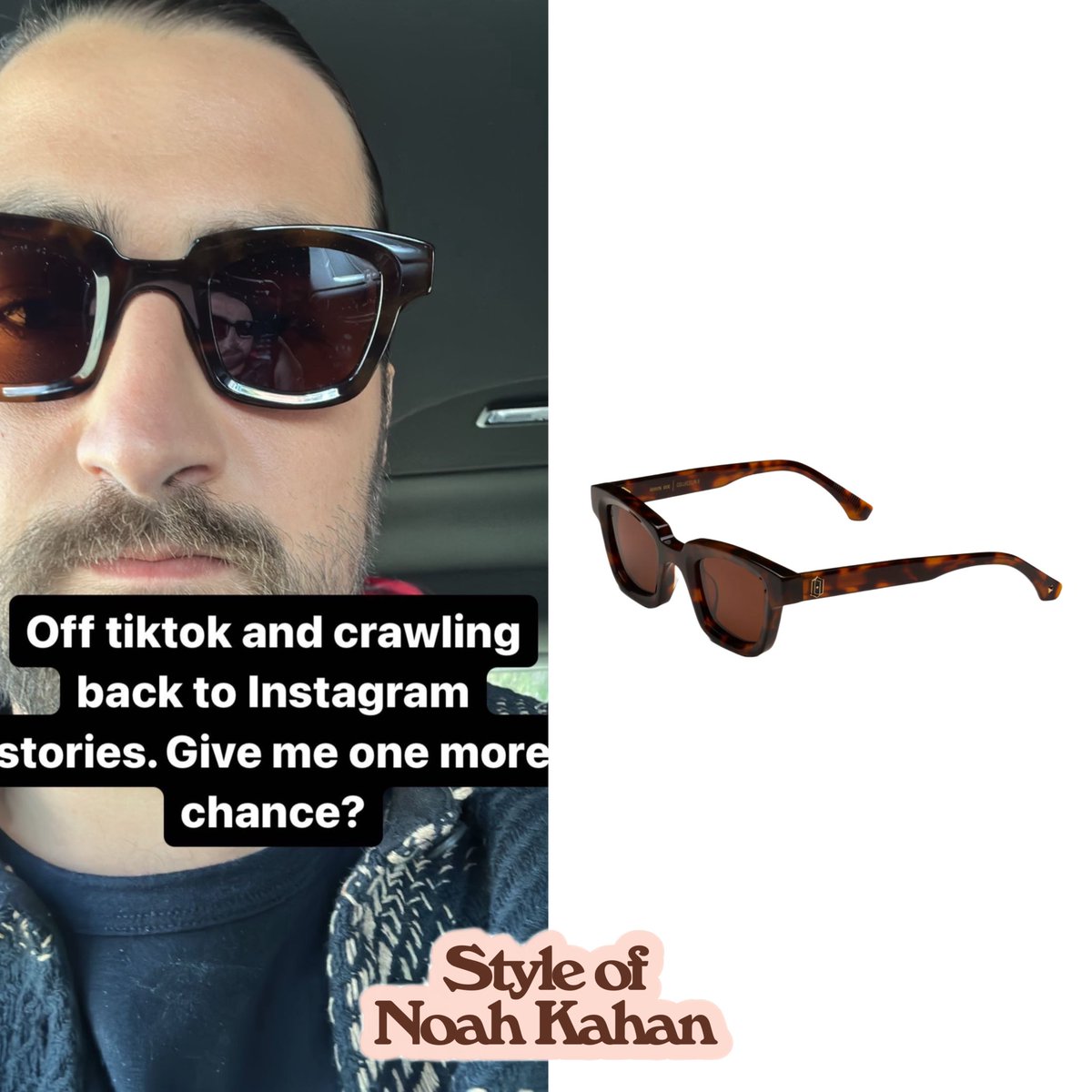 noahkahanstyle's tweet photo. .@NoahKahan wears the Archetype Sunglasses in Tortoise from #JamesOro (on sale - $124) https://t.co/vLmUA9T9uQ