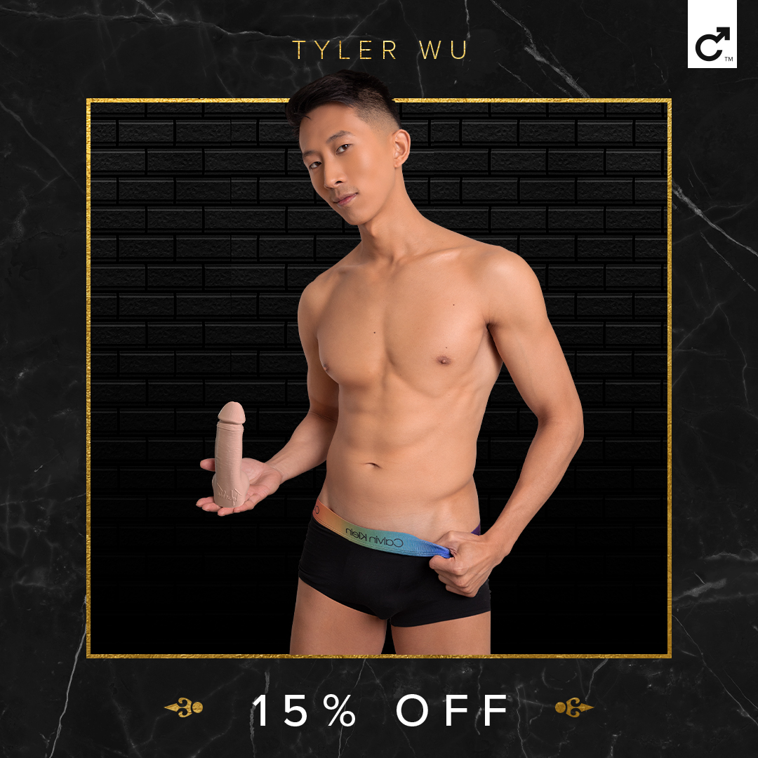 Celebrate this month's birthdays by getting 15% off every purchase of a @tylerwu_97 Fleshjack or dildo - All. Month. Long. Only at Fleshjack.com/Tyler Wu🔦 #linkinbio