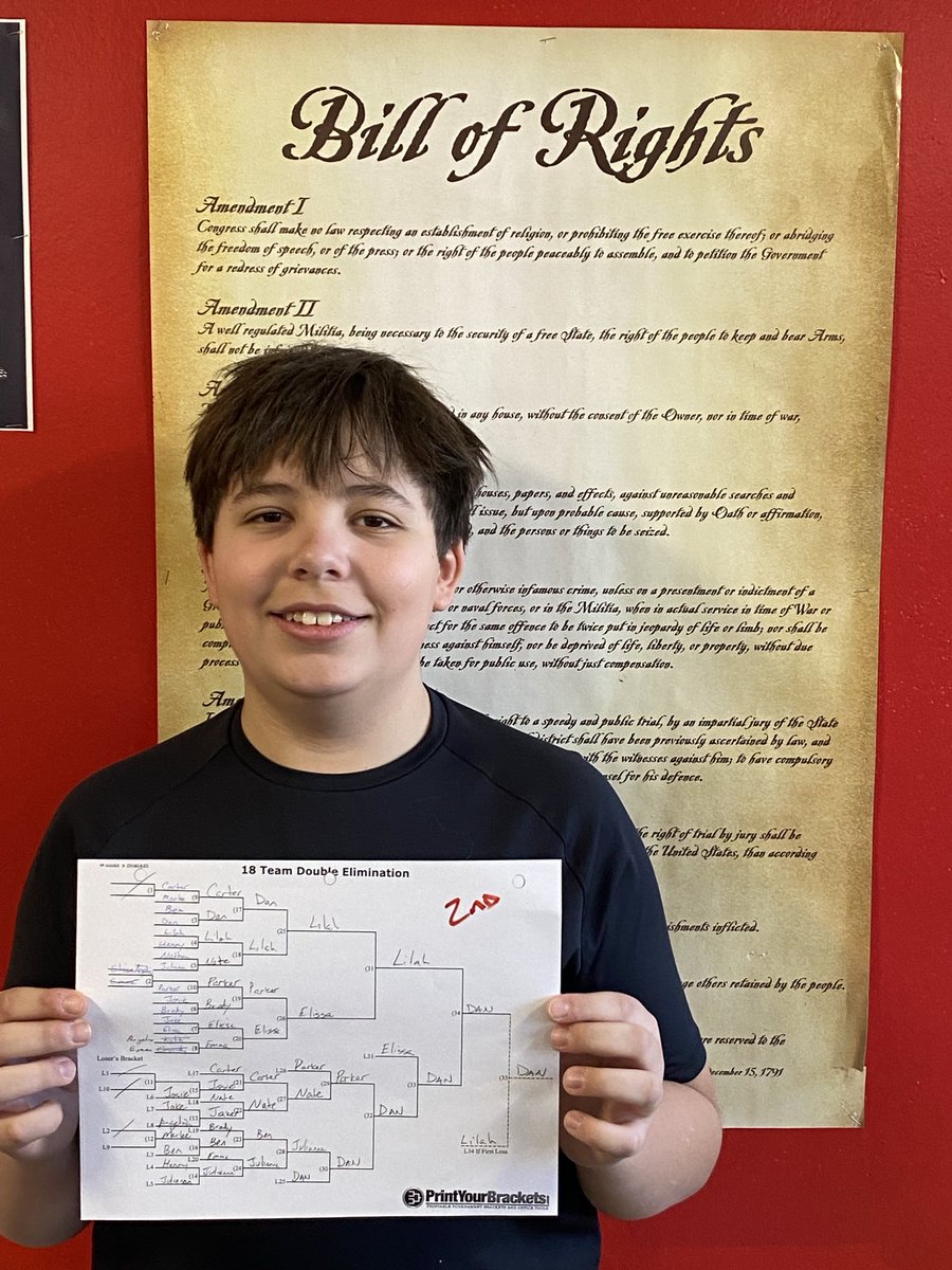 Mr. McKnight’s 2nd Period Bill of Rights Champion, Dan Kelley!🏆🇱🇷