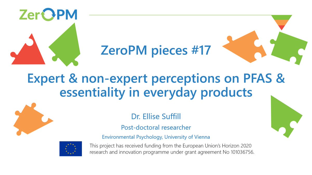 ZeroPM_H2020's tweet photo. 🧩#ZeroPMPieces #17

What do experts and non-experts perceive about #PFAS in consumer products and their essentiality? How do we best protect consumers from #PFAS?

@ESuffill from @univienna presents her research on these policy relevant questions

https://t.co/mxx9YK2SHj

💧🍳🏷️ https://t.co/yGG6ps6X90