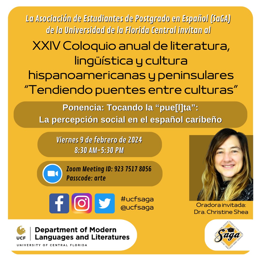 This event is being held virtually. To register please email saga@ucf.edu. Several Zoom meetings will be open during the day of the event, those who email saga@ucf.edu will receive the program and registration links.