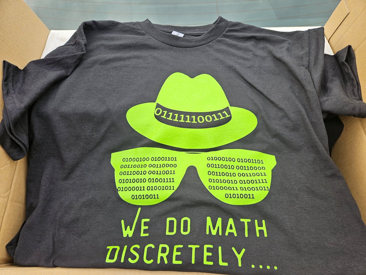 The Discrete Math shirts are in and I love them!!!! Be on the lookout for an awesome Firebird wearing this shirt next week!! (Yes, the binary does mean something 😎) #wearefirebirds