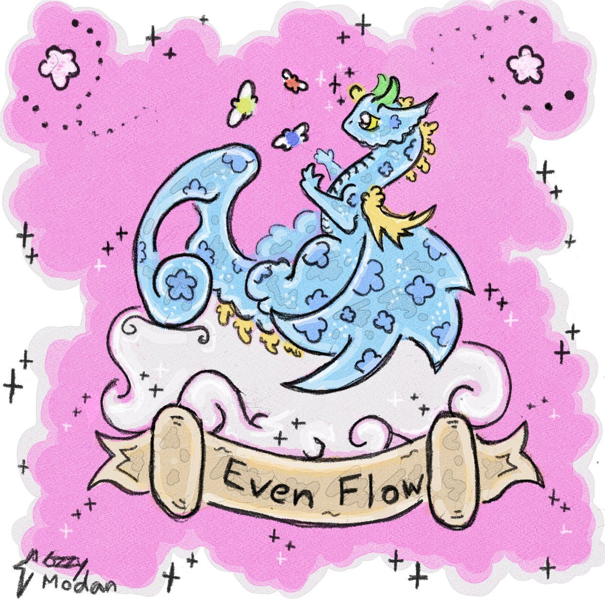 Even Flow Dragon, My Dragon of the Day... #dragon #dragonart #dragonartist #dailydeviant #kawaii