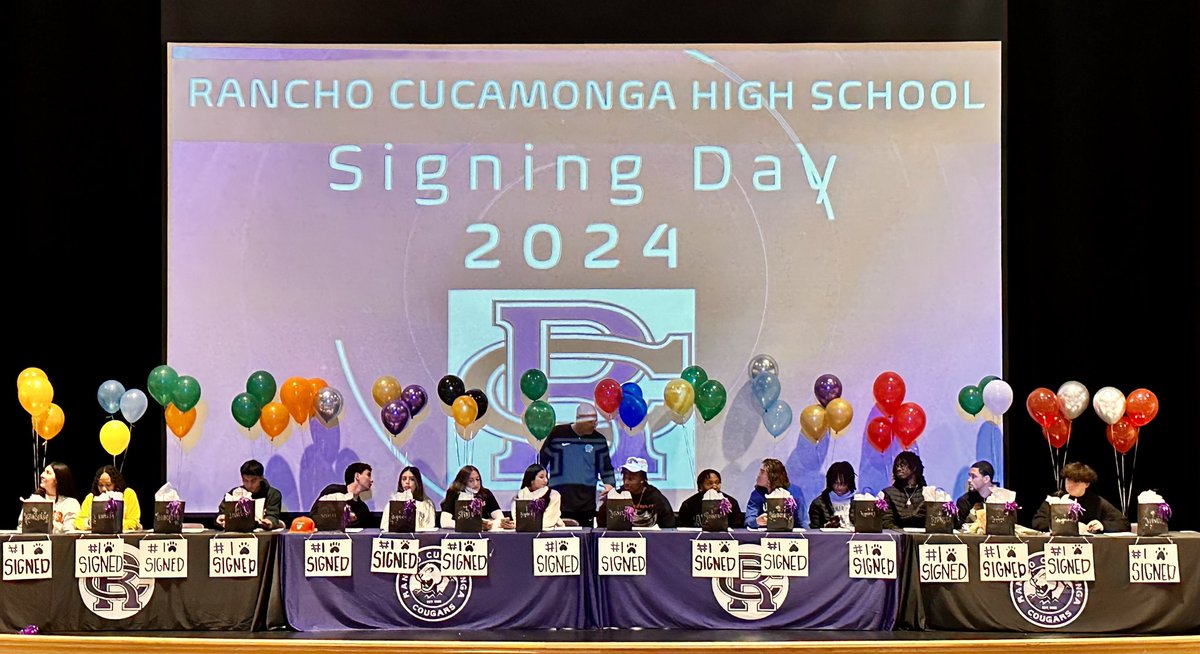 We are very proud of all our student-athletes on Signing Day 2024. <a href="/RanchoHSCougars/">Principal Aikens</a> <a href="/Berwick_RCHS/">Dr. Berwick</a> <a href="/RCHSAchievement/">Jeremy Hansen</a> <a href="/CastroRCHS/">Alyssa Castro</a> <a href="/RCHS_SA/">Student Achievement</a> <a href="/sports_rchs/">RCHS Sports</a> <a href="/asbRCHS/">RCHS ASB</a>