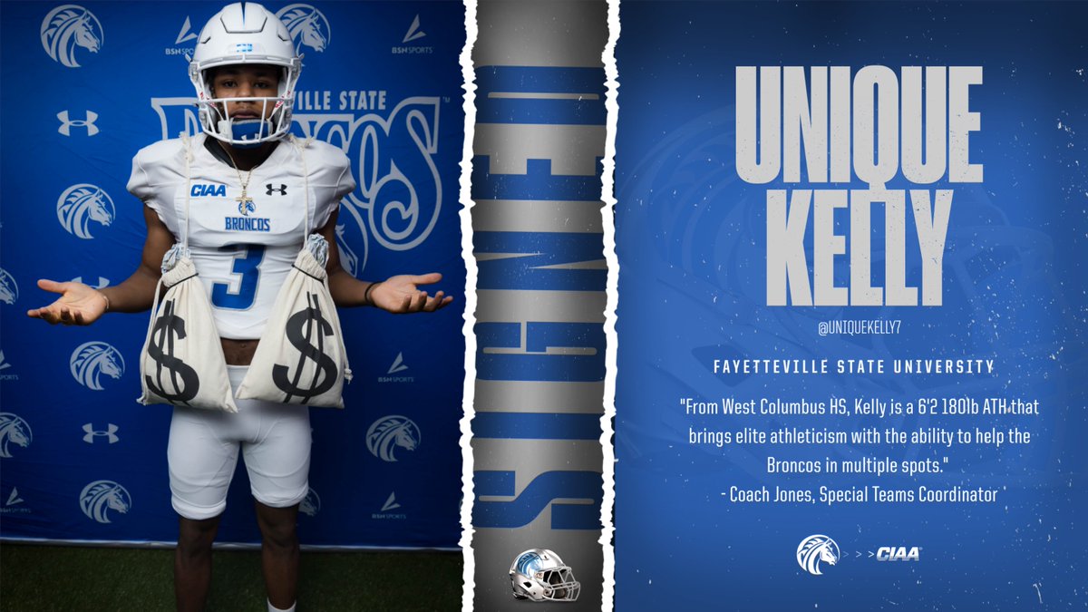 Fayetteville State Football (@fsubroncos_fb) on Twitter photo Bronco Nation! Please Welcome...
Unique Kelly (<a href="/UniqueKelly7/">Unique Kelly</a>)
To the Bronco Family!! π₯π₯
#AttitudeCheck | #BroncoPride | #NSD24 Bronco Nation! Please Welcome...
Unique Kelly (<a href="/UniqueKelly7/">Unique Kelly</a>)
To the Bronco Family!! π₯π₯
#AttitudeCheck | #BroncoPride | #NSD24