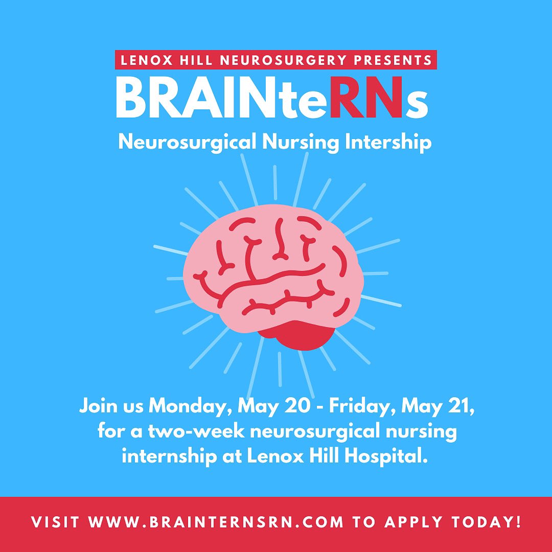 Calling all nursing students!!!! 📢 We are now accepting applications for our Summer 2024 BRAINteRNs Neurosurgical Nursing Internship. Click the link to submit your application now through Friday, March 22. 🧠🩺 brainternsrn.com