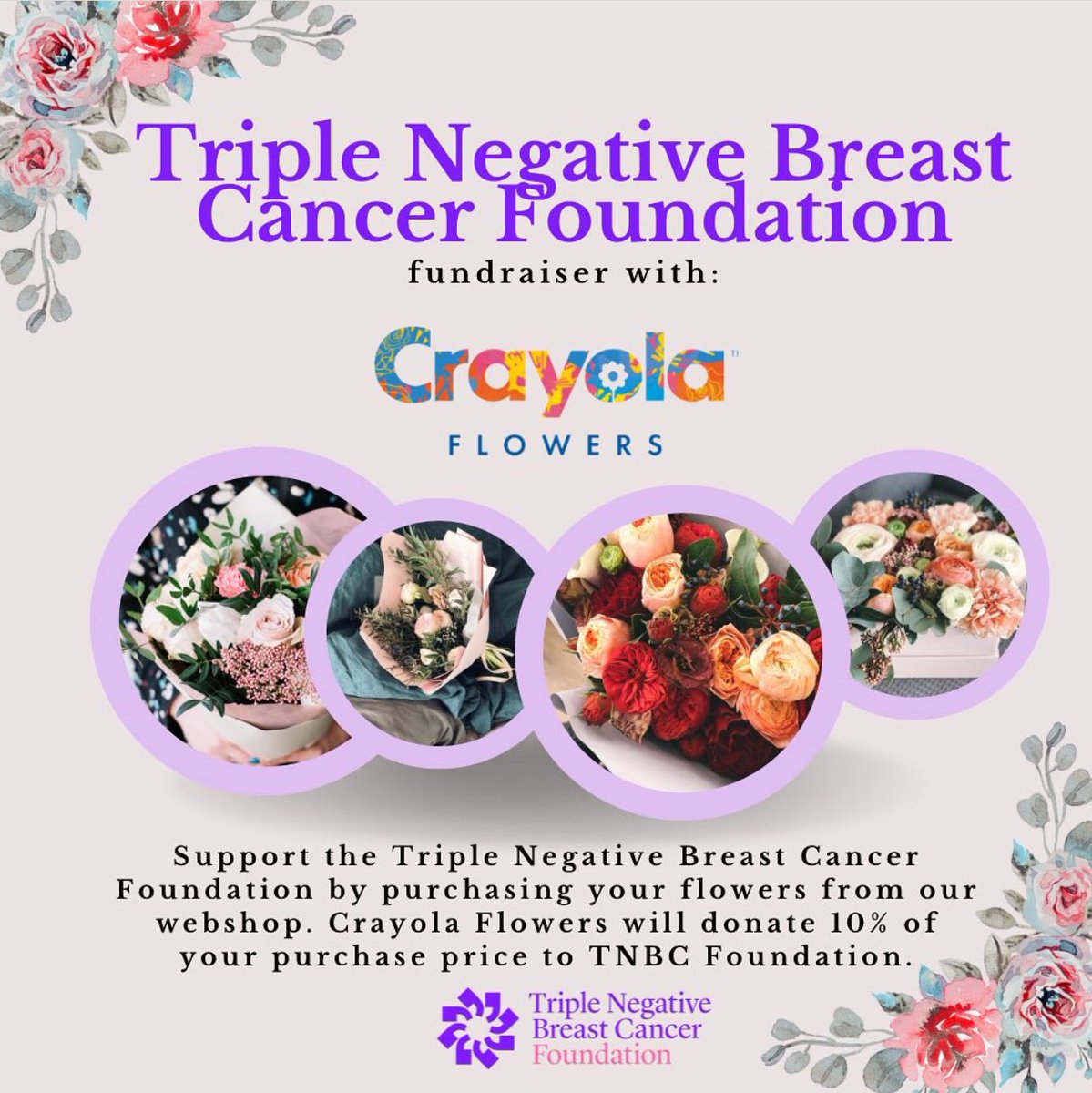 This Valentine’s Day, have your bouquet help support the TNBC Foundation! 💐 Simply order with @crayolaflowers and 10% of your purchase will be donated to the Triple Negative Breast Cancer Foundation! 👇 crayolaflowers.com/triple_negativ…