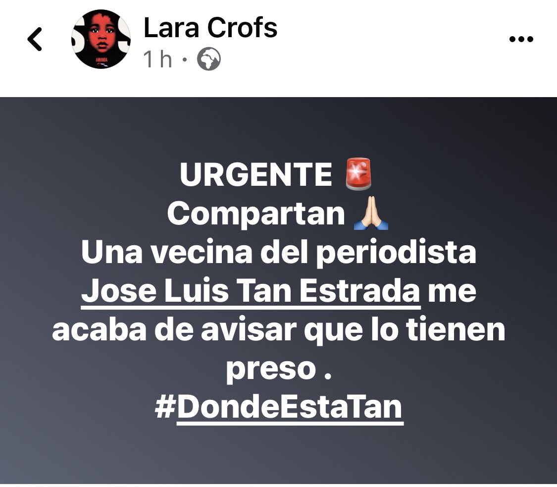 Periodista independiente @JLperiodista96 está en detenido en paradero desconocido. Hoy se dirigía a hospital a llevar medicamentos a niñxs en #Camagüey. Tan es acosado y amenazado en su integridad por policía política de dictadura de @DiazCanelB. #SomosPeriodistasNoCriminales.