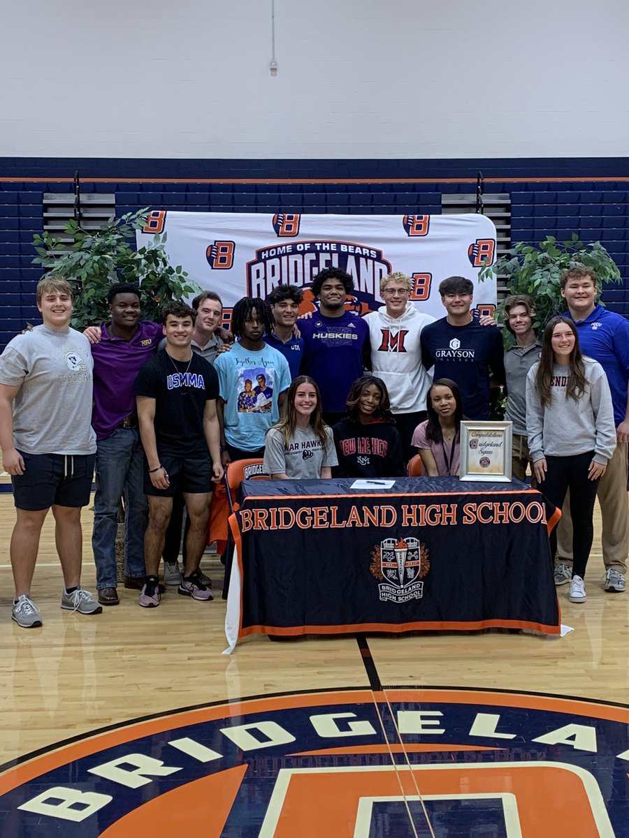 Congratulations to all our Bridgeland athletes that signed today! Special congrats to our seven football players that signed today!!! You have made that last year special for myself and so many others! Excited for you future and the next chapter of your athletic careers!