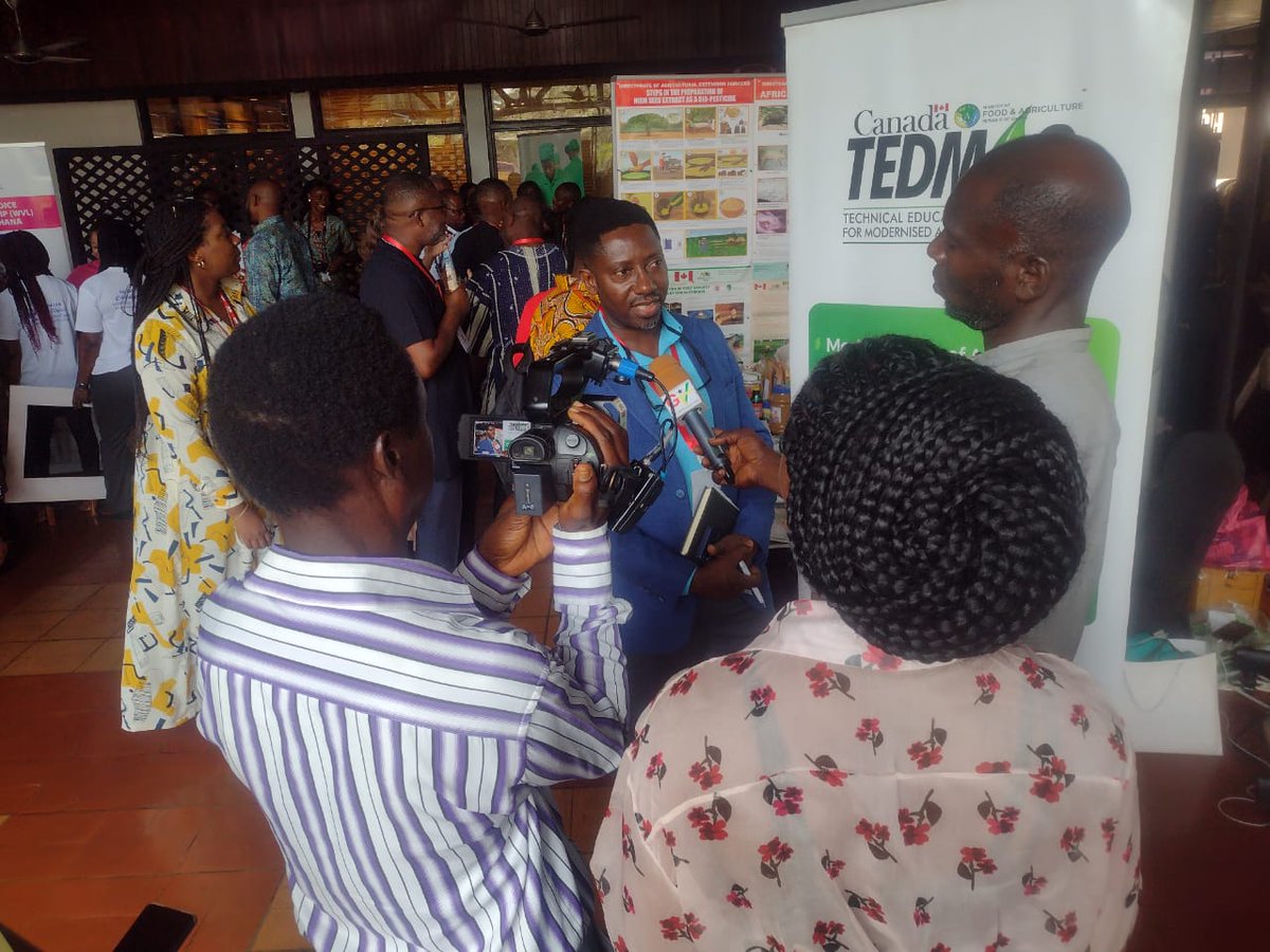 MizzouCIP's tweet photo. TEDMAG Consortium featured its work at Canadian High Commission's Global Market Place in Accra, Ghana on Jan 23. TEDMAG was supported by Global Affairs Canada and with the Ghana Ministry of Agriculture improved agric productivity and profitability.  #IDW2024 #SDGs #GoForTheGoals https://t.co/l4Qdm43vei