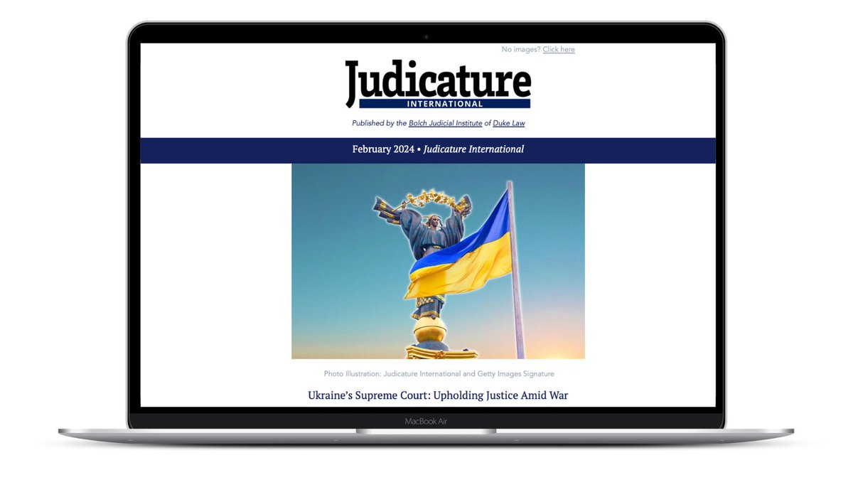 The Feb. 2024 edition of Judicature International is here, featuring an interview with Justice Olena Kibenko of Ukraine's Supreme Court. Subscribe for immediate e-delivery! 🔗 loom.ly/qh8DkIc