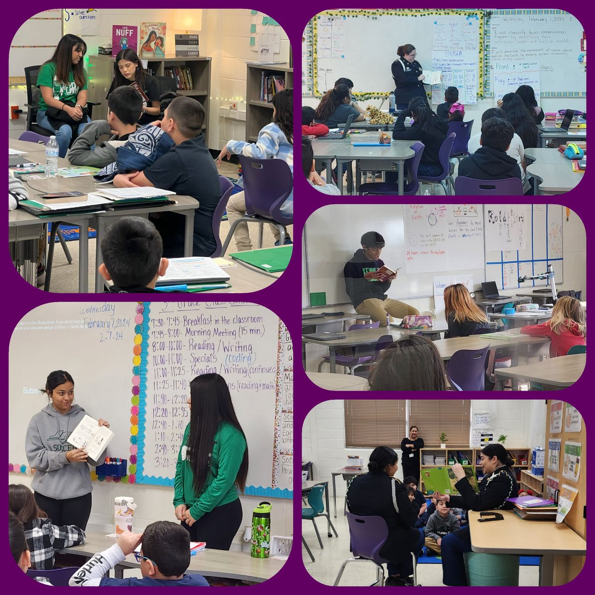 @PeralesESchool is grateful to @JFKennedyHighS athletes/ROTC students for reading to our scholars this morning in celebration of World Read Aloud Day! Thank you to @leadersreadersn for sending each PreK-5th grade student home with a book!📚💜