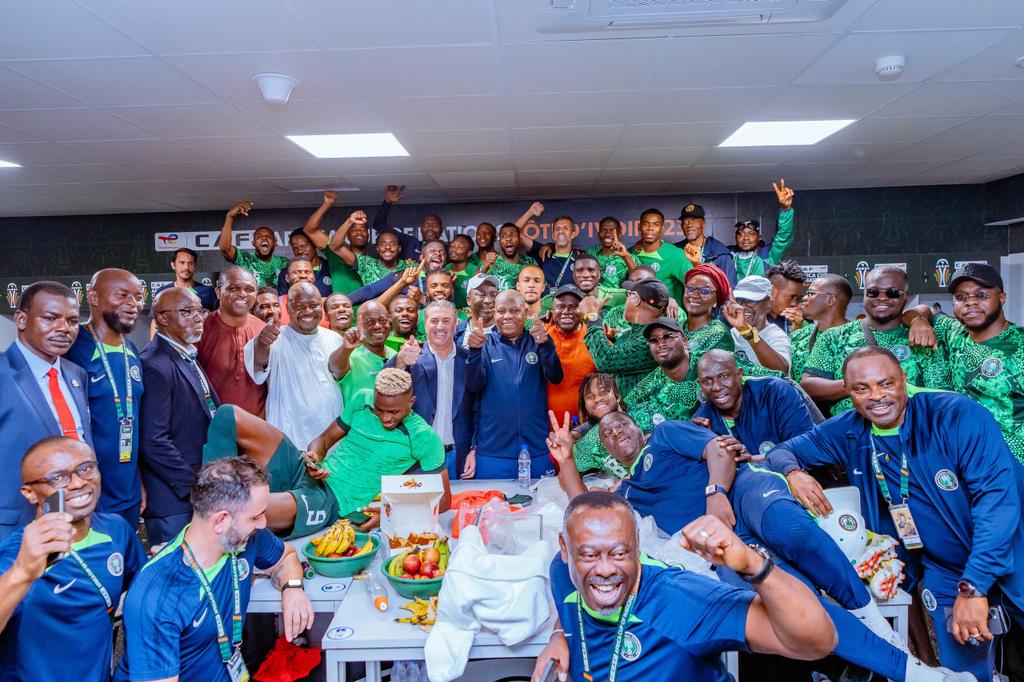 The Vice President, Sen. <a href="/KashimSM/">Kashim Shettima</a> has felicitated with the Nigeria's men senior football team - the Super Eagles for a well deserved victory against South Africa in this evening's semi final match at the ongoing Africa Cup of Nations in Cote d'Ivoire.