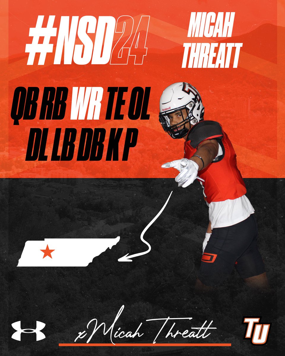 Call him 7/11, he’s always open 🏈 Welcome to Tusculum, @Micah_Threatt4 #TUgether24 #NextLevel #NSD24