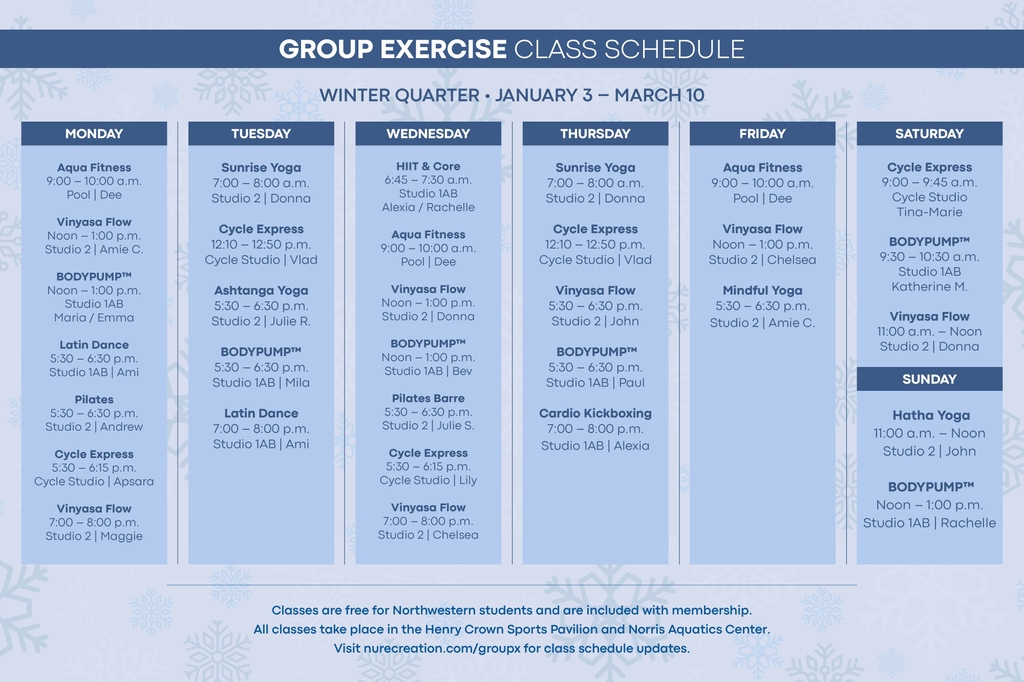Don't miss any of your favorite Group Exercise classes this quarter! 💪