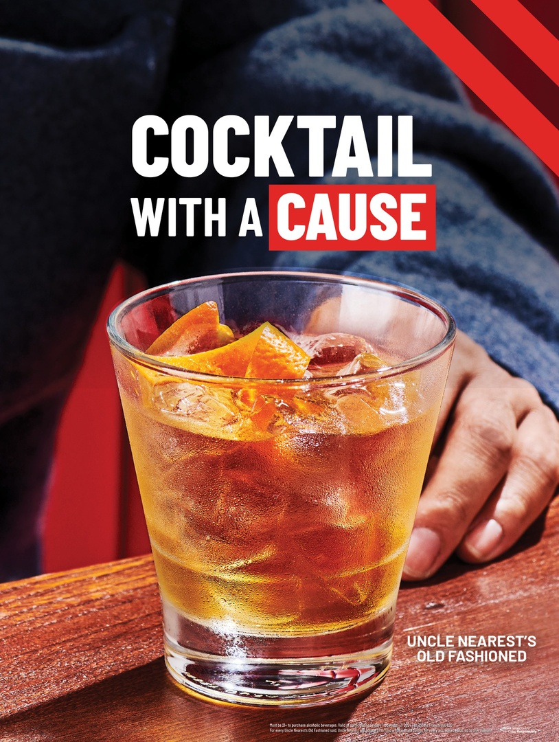 Now at Fridays! 🥃 For every Uncle Nearest's Old Fashioned sold, @unclenearest will donate $1 to fund a full in-state tuition for every accredited #HBCU, up to $1.4 million. Come in and enjoy this cocktail with a cause!
