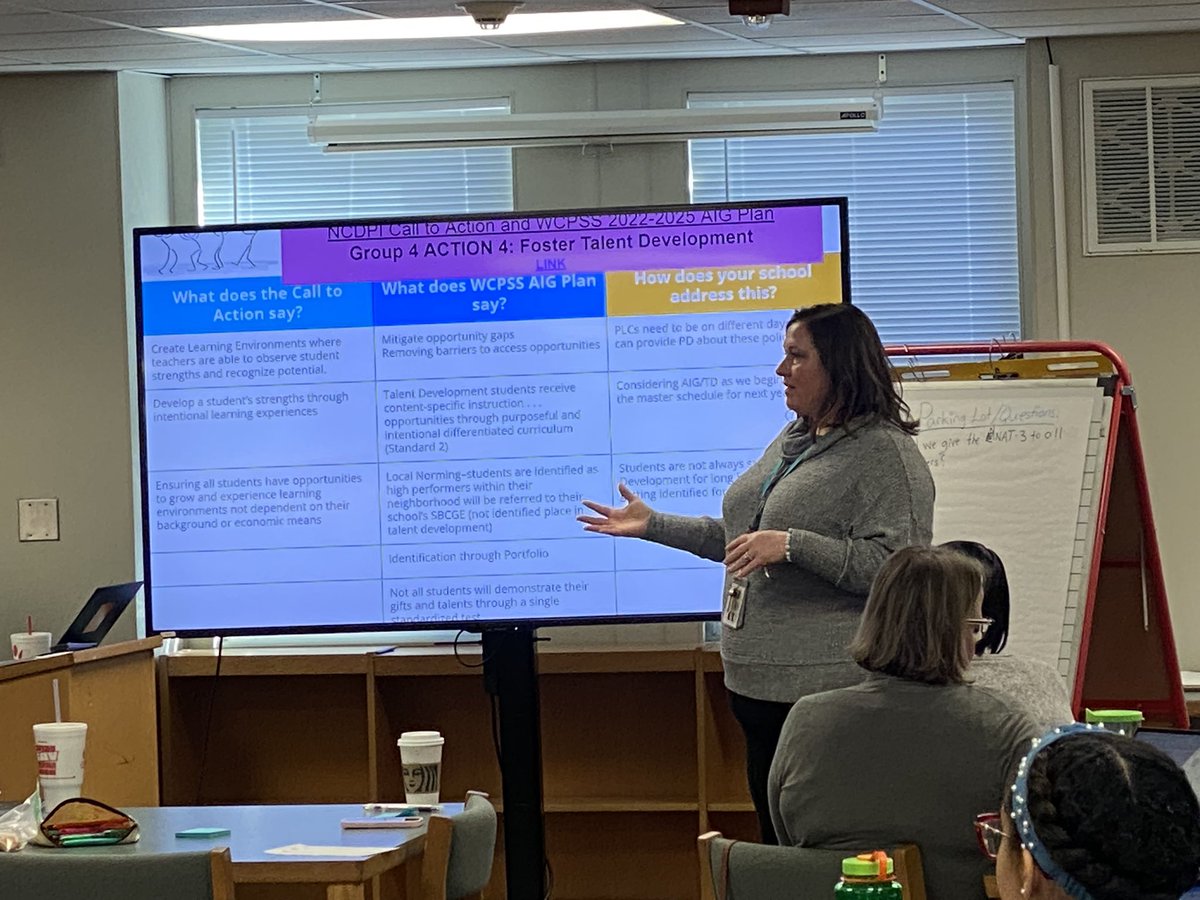 Andria_WCPSSAIG's tweet photo. Our New AIG Teacher PLC was amazing! We had great conversations about equity, the NCDPI Call to Action and how it all connects to our board and state approved WCPSS AIG plan!! @LaKeshaSRoberts @missy_wakectaig @CRice_psych @WCPSS_IALS #AIGRocks https://t.co/MfVWOmNmPU