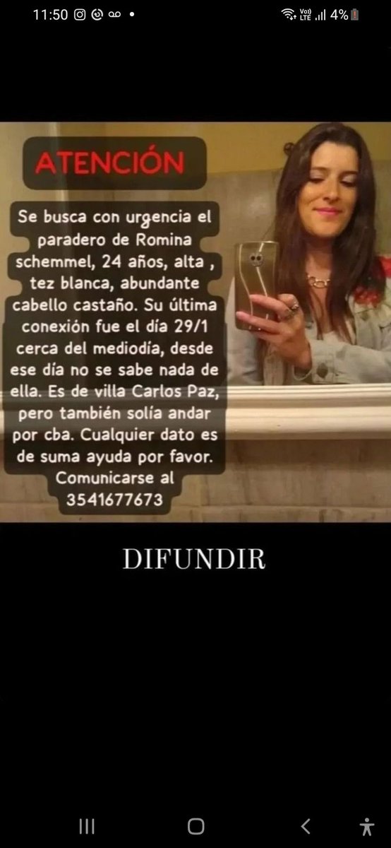 Soficipolat's tweet image. HOLA me acabo de comunicar con el número que figura abajo y me dijeron que anoche llamó desde Santa Fé del celular de un amigo, asustada, llorando. Comunicando que está en Santa Fé. NECESITO AYUDA, que más podemos hacer???