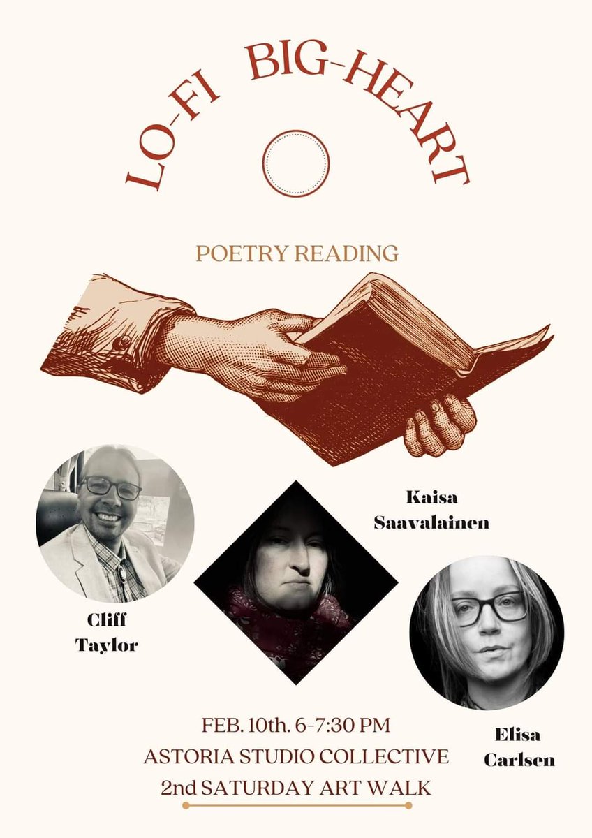 writer_guild's tweet photo. 2nd floor at 11th &amp; Duane in Astoria, OR on Feb. 10th at 6 PM (entrance on 11th). Free poetry reading in your favorite town! @cliffponca @literaryarts #writingcommunity @PoetForest #amwriting @wilwrite https://t.co/FVeI65z8xA