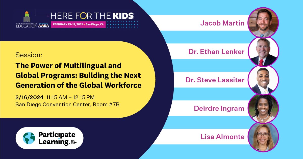Excited for the opportunity to present at AASA with an amazing team from @PCS_NC. Come here awesome strategies for district alignment around career and workforce readiness with #GlobalLeaders @ParticipateLearning #UnitingOurWorld