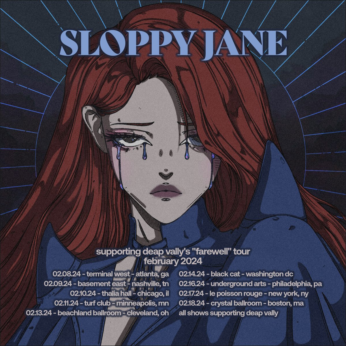 OOO: @sloppyjanemusic will be out on the road with @DeapVally. Haley will be slower than usual responding to emails. sloppyjane.land