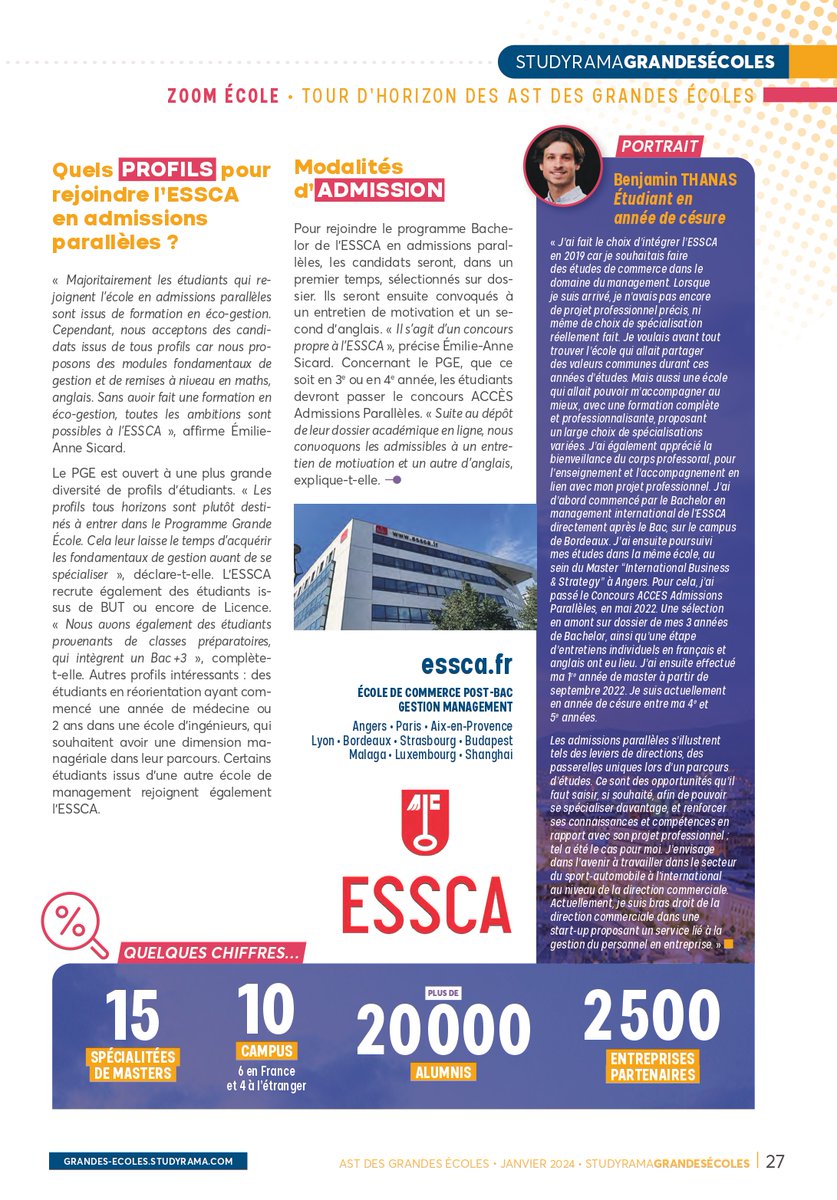 Studyrama G Ecoles (@s_grandesecoles) on Twitter photo 📚 <a href="/ESSCA_Ecole/">ESSCA</a> : quelles formations intégrer via les admissions parallèles ? Tous les détails ici 👉vu.fr/qDDhP
<a href="/JeanCharroin/">Jean Charroin</a> 📚 <a href="/ESSCA_Ecole/">ESSCA</a> : quelles formations intégrer via les admissions parallèles ? Tous les détails ici 👉vu.fr/qDDhP
<a href="/JeanCharroin/">Jean Charroin</a>