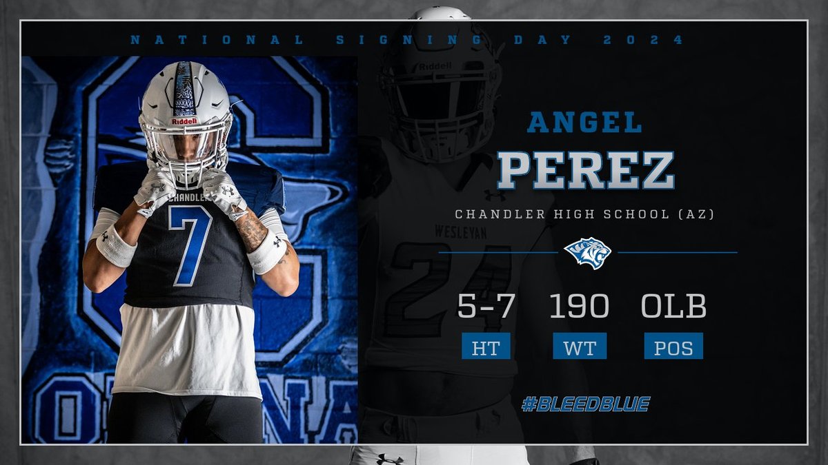 DWTigerFB's tweet photo. Our final Tiger of the day from the dark side!

@AngelCalleros3 joins us from the state of AZ. Angel recorded 104 tackles, 4 PBUs, and 6 INTs in his career. 

#bleedblue https://t.co/42WwsEL9Gg