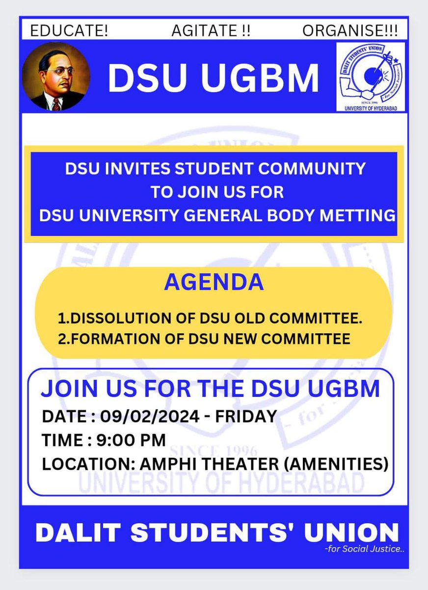 DSU INVITES ALL STUDENT COMMUNITY TO JOIN US FOR DSU - UGBM