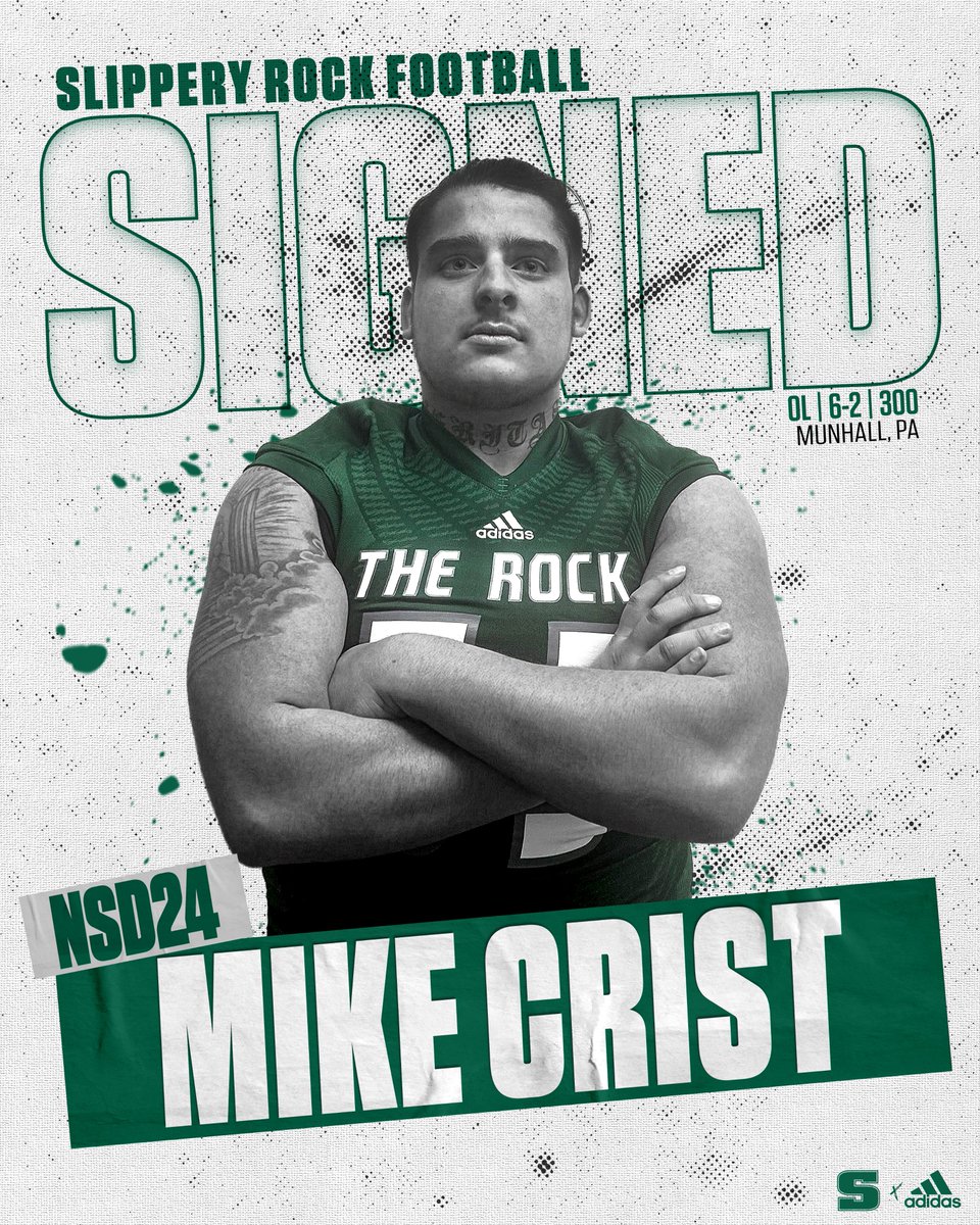 FB: Welcome to The Rock, Mike Crist! Mike is a two-time All-State offensive lineman that was All-Conference on both sides of the ball at Steel Valley High School. #RockNSD24 📰: bit.ly/486u434