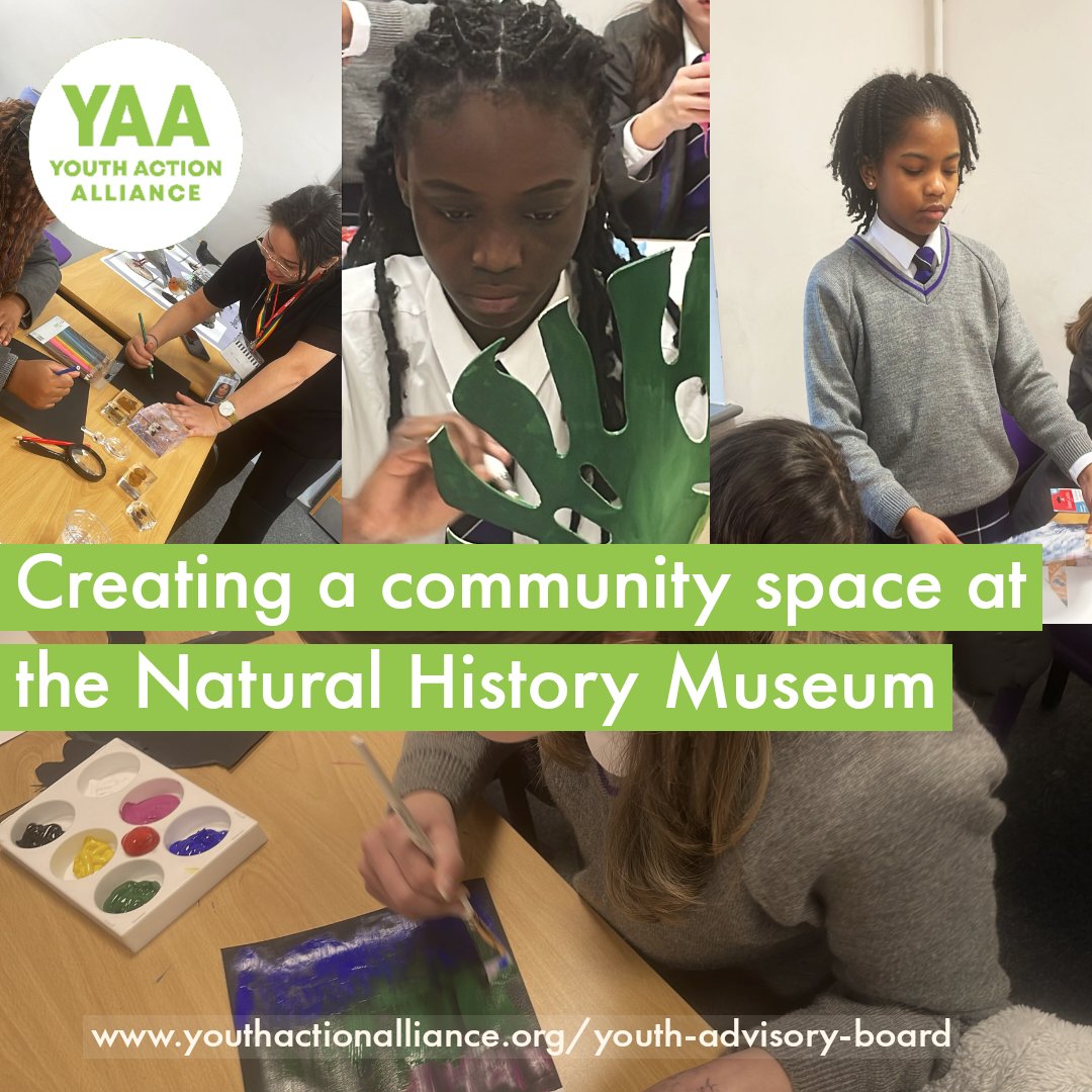 Our #YouthAdvisoryBoard members are at the <a href="/NHM_London/">Natural History Museum</a> creating art pieces for a new community space in the museum, running from March to May 🎨

The #CommunitySpace will represent a 'sense of belonging and home' and what this means to young people 💚